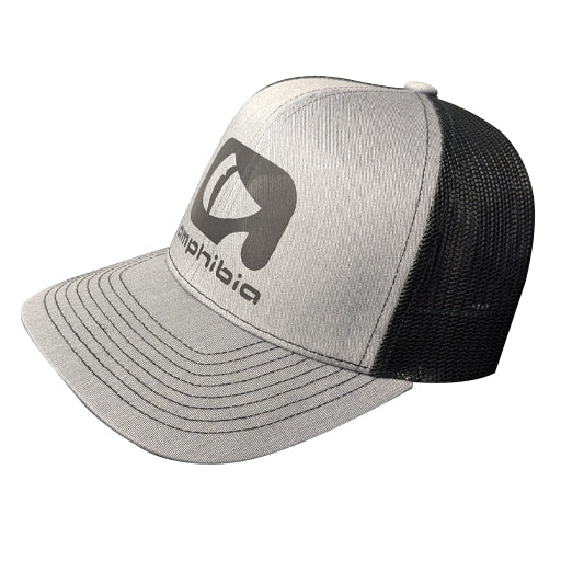 Amphibia Large Logo Grey on Black Mesh Hat