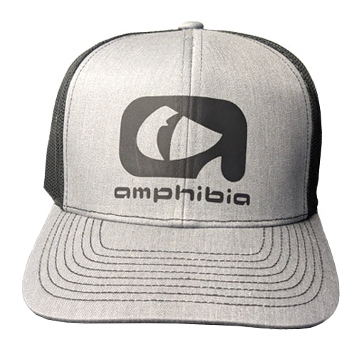 Amphibia Large Logo Grey on Black Mesh Hat